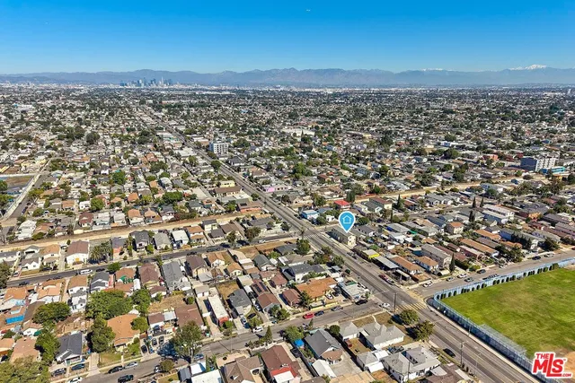 an aerial view of a city