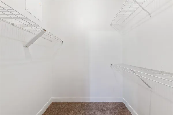 a view of small space with empty racks