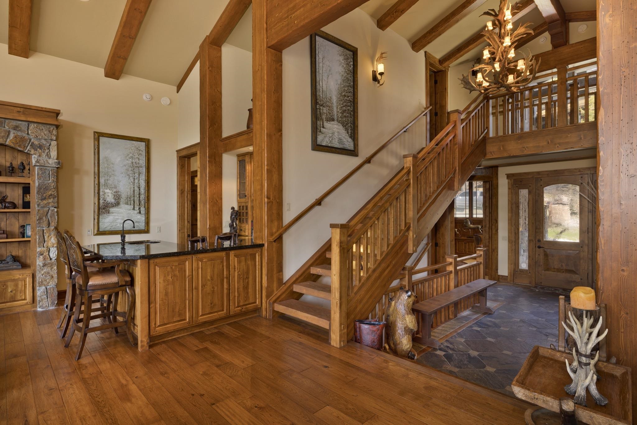 269 Juniper Road Mammoth Lakes, CA 93546 - Photo 17 of 56 a view of an entryway with wooden floor and stairs