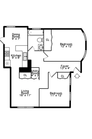 aerial view of a house with balcony and residential houses