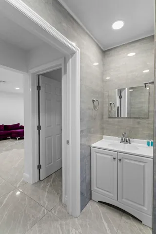 a view of a backyard with a small pool