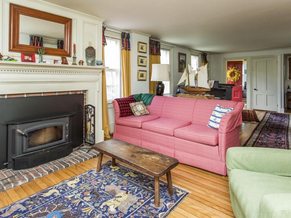 155 Ocean Point Road Boothbay, ME 04544 - Photo 11 of 30 The living room with fireplace and...