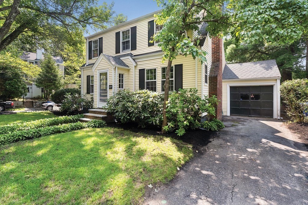 27 Conant Road Brookline, MA 02467 - Photo 2 of 23 a front view of a house with garden
