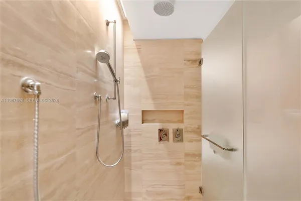 a bathroom with a shower