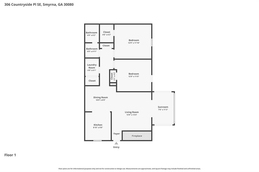 306 Countryside Place Smyrna, GA 30080 - Photo 35 of 35 a picture of a floor plan