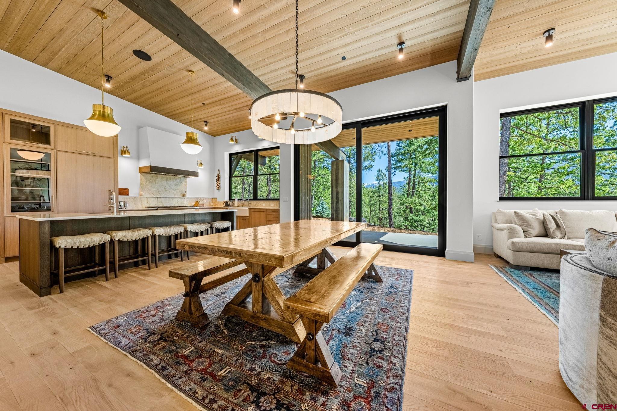 49 Bluff Drive Durango, CO 81301 - Photo 24 of 45 a living room with patio pool table and a floor to ceiling window