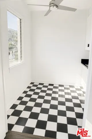 a black and white checkered floor