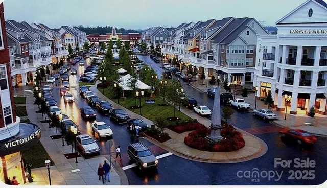 a city view with tall buildings