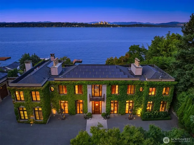 a front view of a house with a ocean view