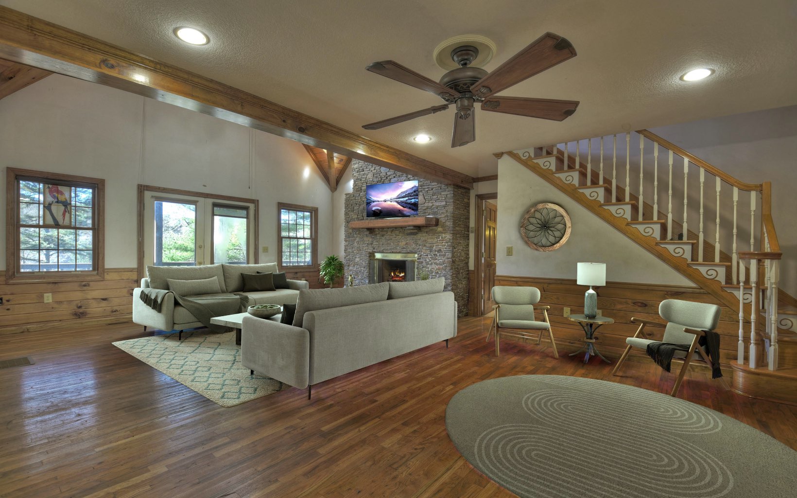 206 Cedar Valley Road Blue Ridge, GA 30513 - Photo 7 of 75 a living room with furniture and a wooden floor