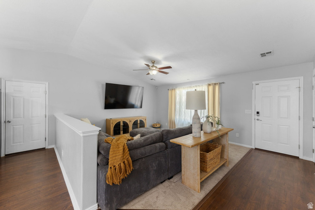 664 East Springhill Drive Washington, UT 84780 - Photo 9 of 21 Open living area featuring wood-finish flooring, light gray walls, and recessed lighting