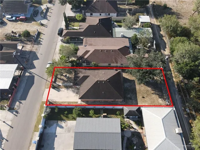 an aerial view of a house