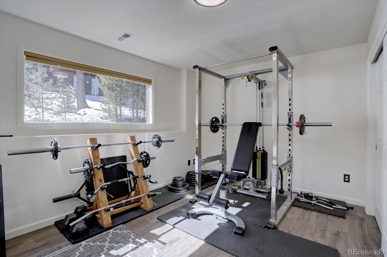 10438 Sunlight Lane Conifer, CO 80433 - Photo 28 of 48 a view of a room with gym equipment