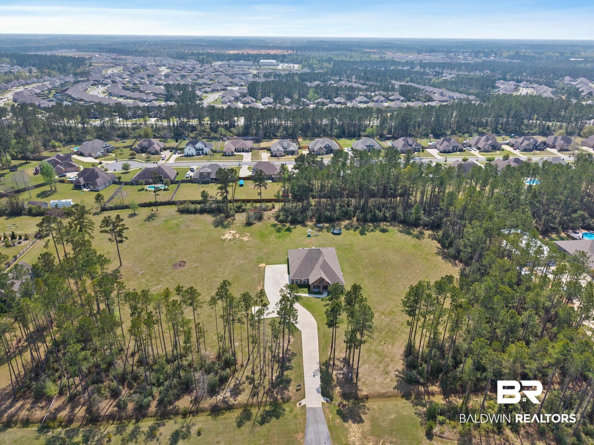 12750 B Jenkins Pit Road Daphne, AL 36527 - Photo 66 of 89 Aerial view of property and surrounding area featuring nearby suburban area