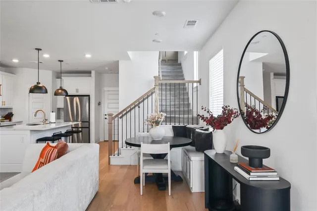 a living room with furniture