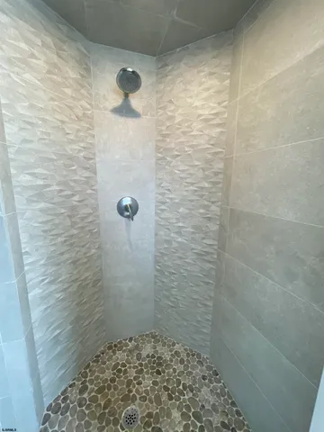 a bathroom with a shower
