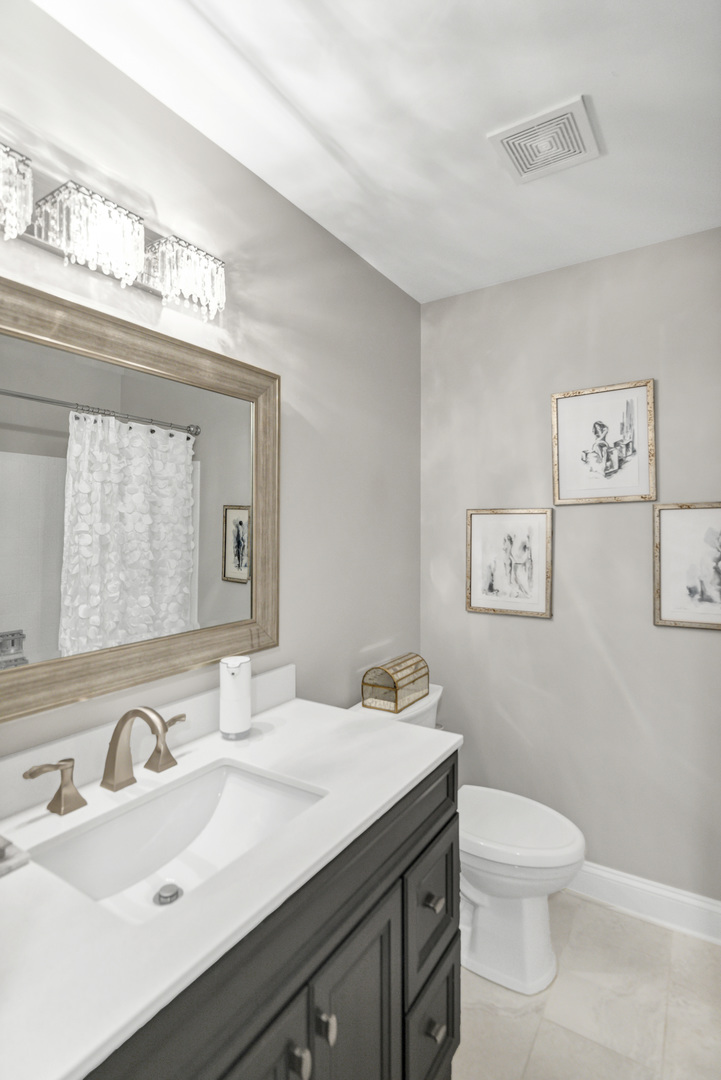 1256 Plum Tree Court, Unit D1 Schaumburg, IL 60193 - Photo 19 of 40 a bathroom with a toilet sink and mirror