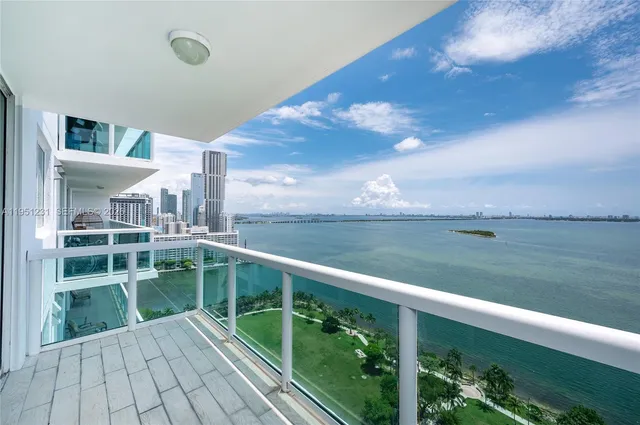 a view of lake from balcony