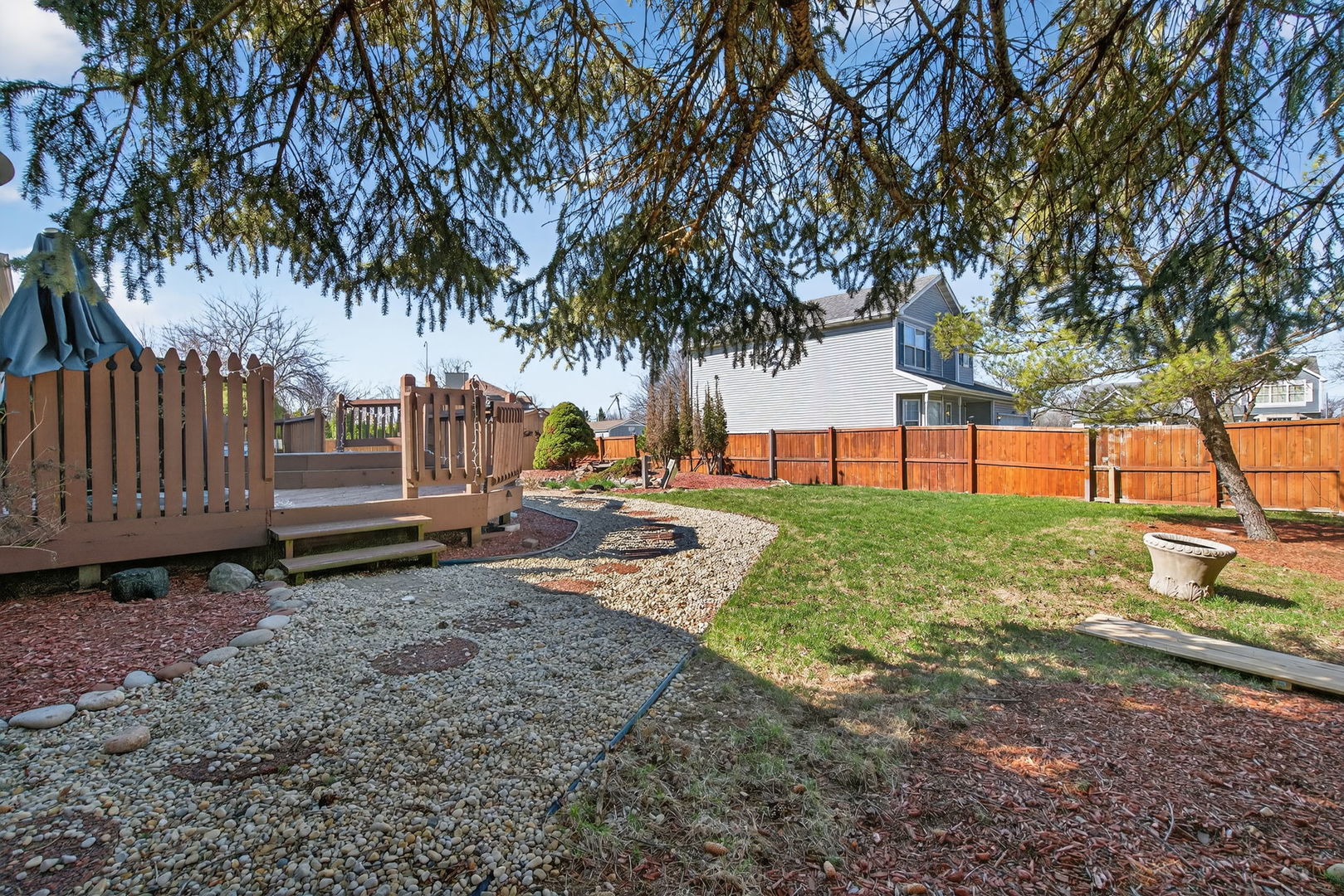 805 Addleman Street Joliet, IL 60431 - Photo 29 of 31 a view of backyard with wooden fence