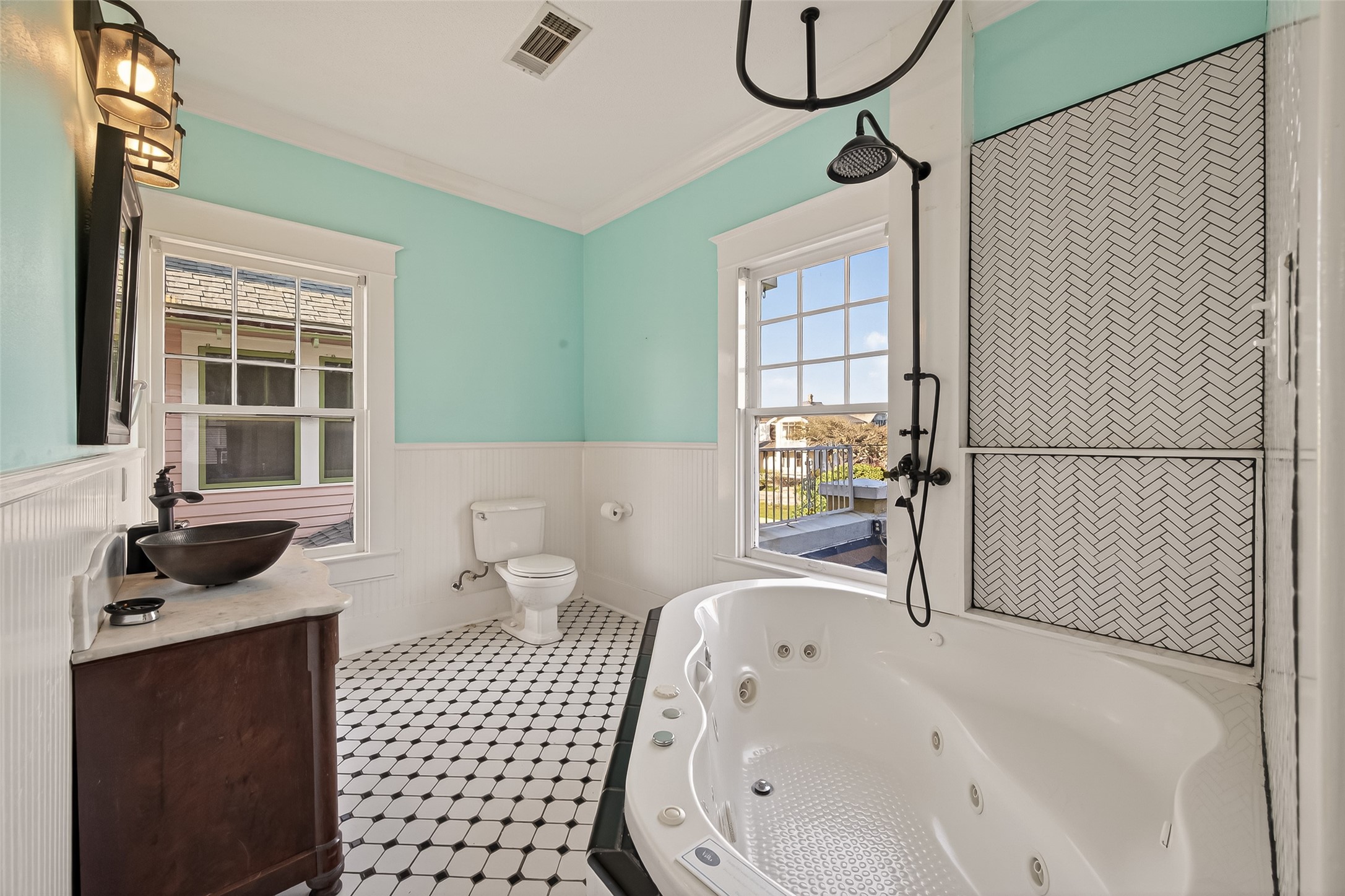 1723 Rosenberg Street Galveston, TX 77550 - Photo 29 of 38 Master bathroom with jacuzzi and shower combo.