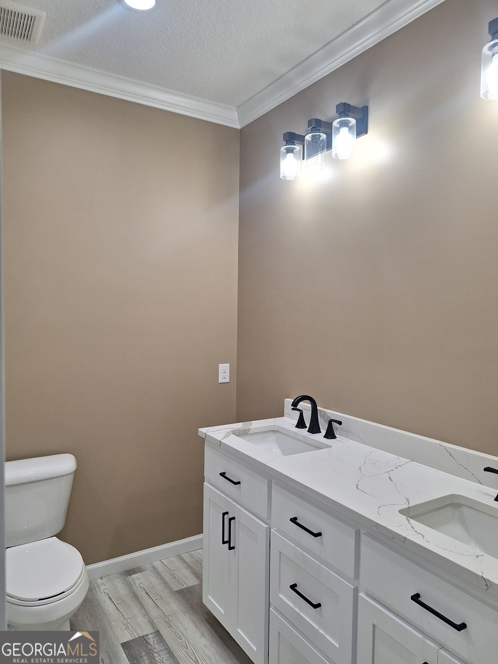 155 Peach Lane Baxley, GA 31513 - Photo 12 of 19 a bathroom with a toilet a sink and mirror