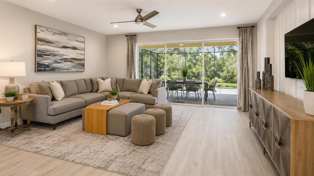 33320 Castaway Loop Wesley Chapel, FL 33543 - Photo 7 of 23 a living room with furniture and a flat screen tv