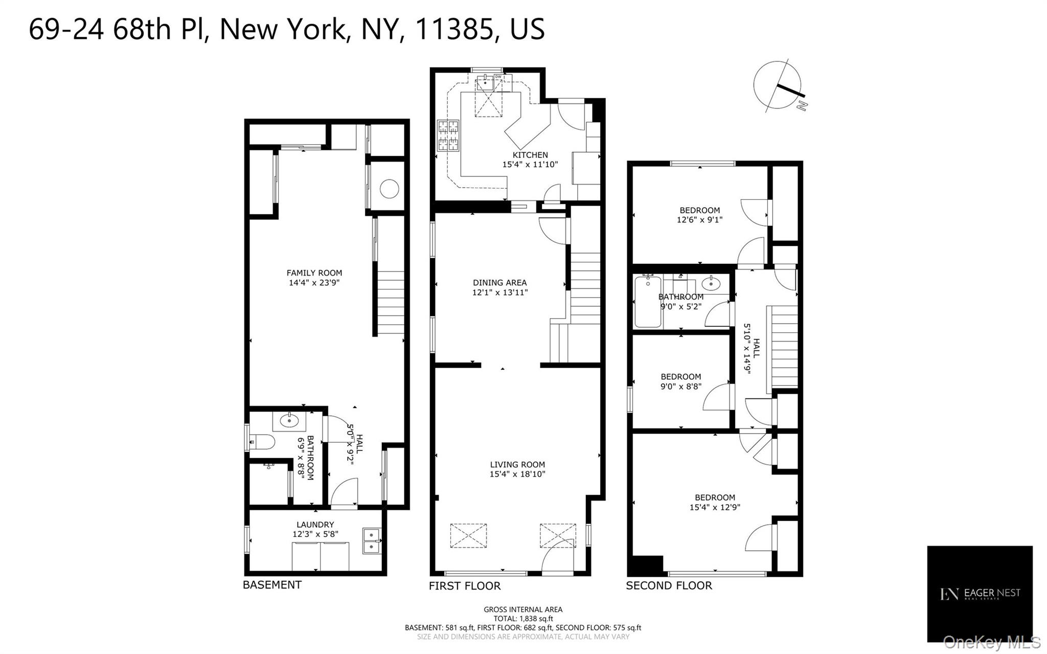 69-24 68th Place Queens, NY 11385 - Photo 26 of 26 a picture of a floor plan