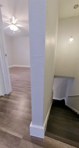 a view of entryway with wooden floor