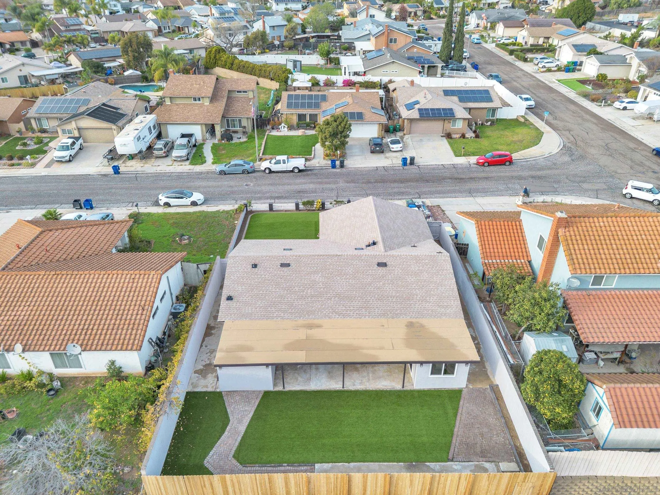 9253 Les Road Santee, CA 92071 - Photo 11 of 35 an aerial view of a house with a garden and deck