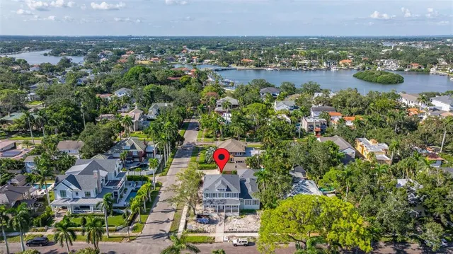 an aerial view of multiple house