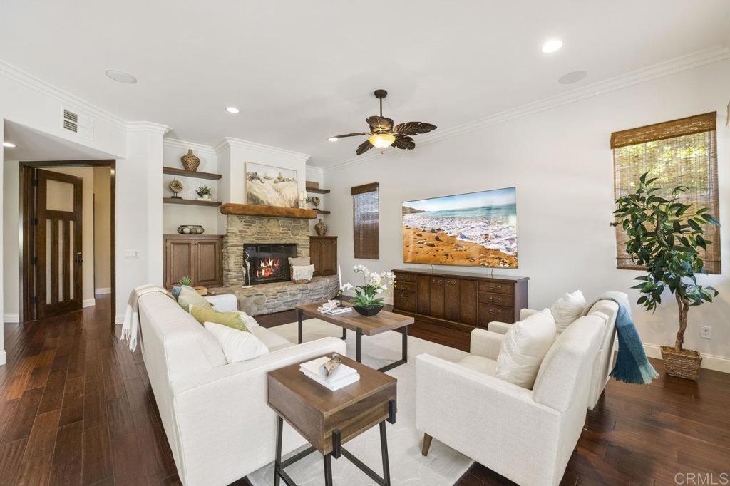 328 Cole Way Oceanside, CA 92054 - Photo 5 of 29 a living room with furniture a fireplace and a potted plant