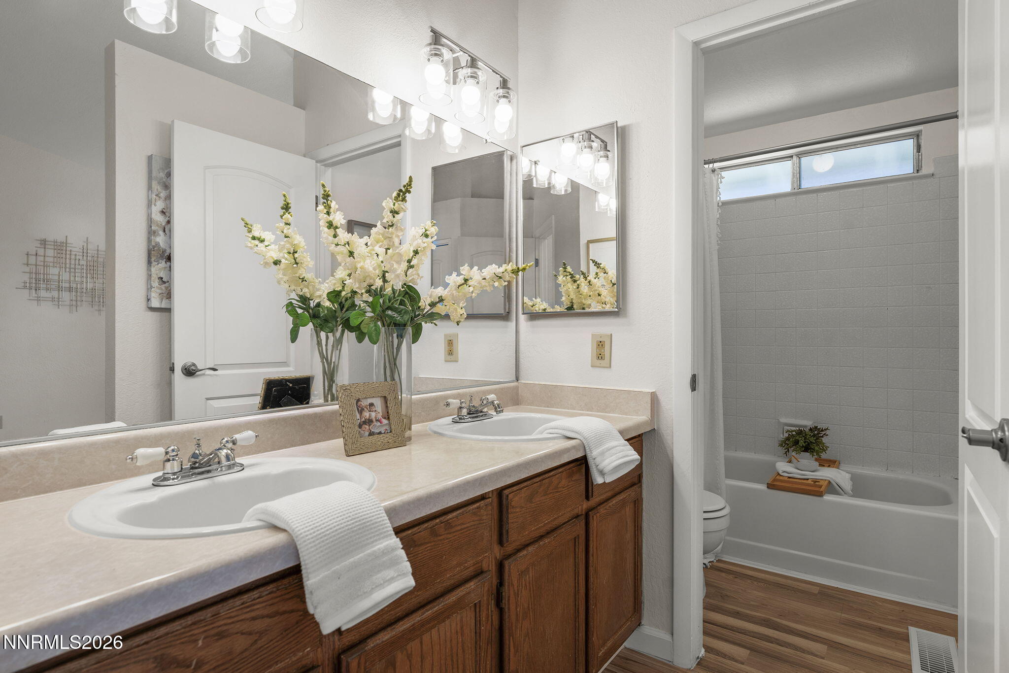 6290 Chesterfield Lane Reno, NV 89523 - Photo 15 of 21 a bathroom with a sink vanity granite tub and a mirror