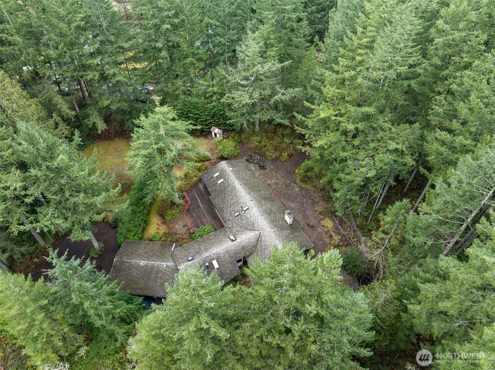 29722 Southeast Kent Kangley Road Ravensdale, WA 98051 - Photo 20 of 28 an aerial view of residential house with outdoor space and trees all around