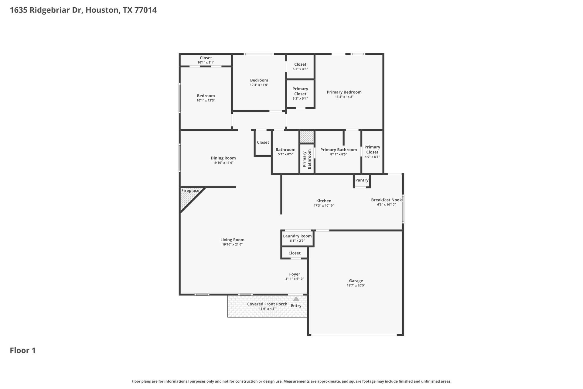 1635 Ridgebriar Drive Houston, TX 77014 - Photo 21 of 21 a picture of a floor plan