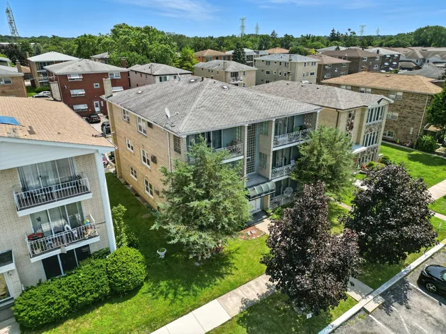 an aerial view of multiple houses