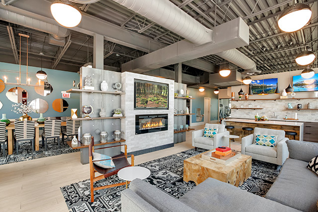 650 West Wayman Street, Unit 508 Chicago, IL 60661 - Photo 21 of 23 a living room with lots of furniture and a clock