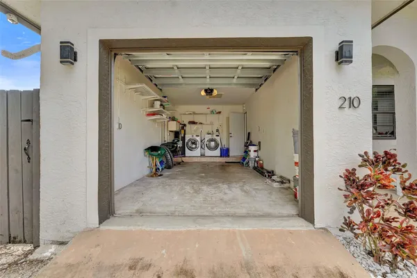 a view of a garage