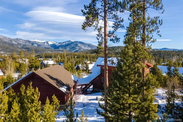 a view of a city with lush green forest
