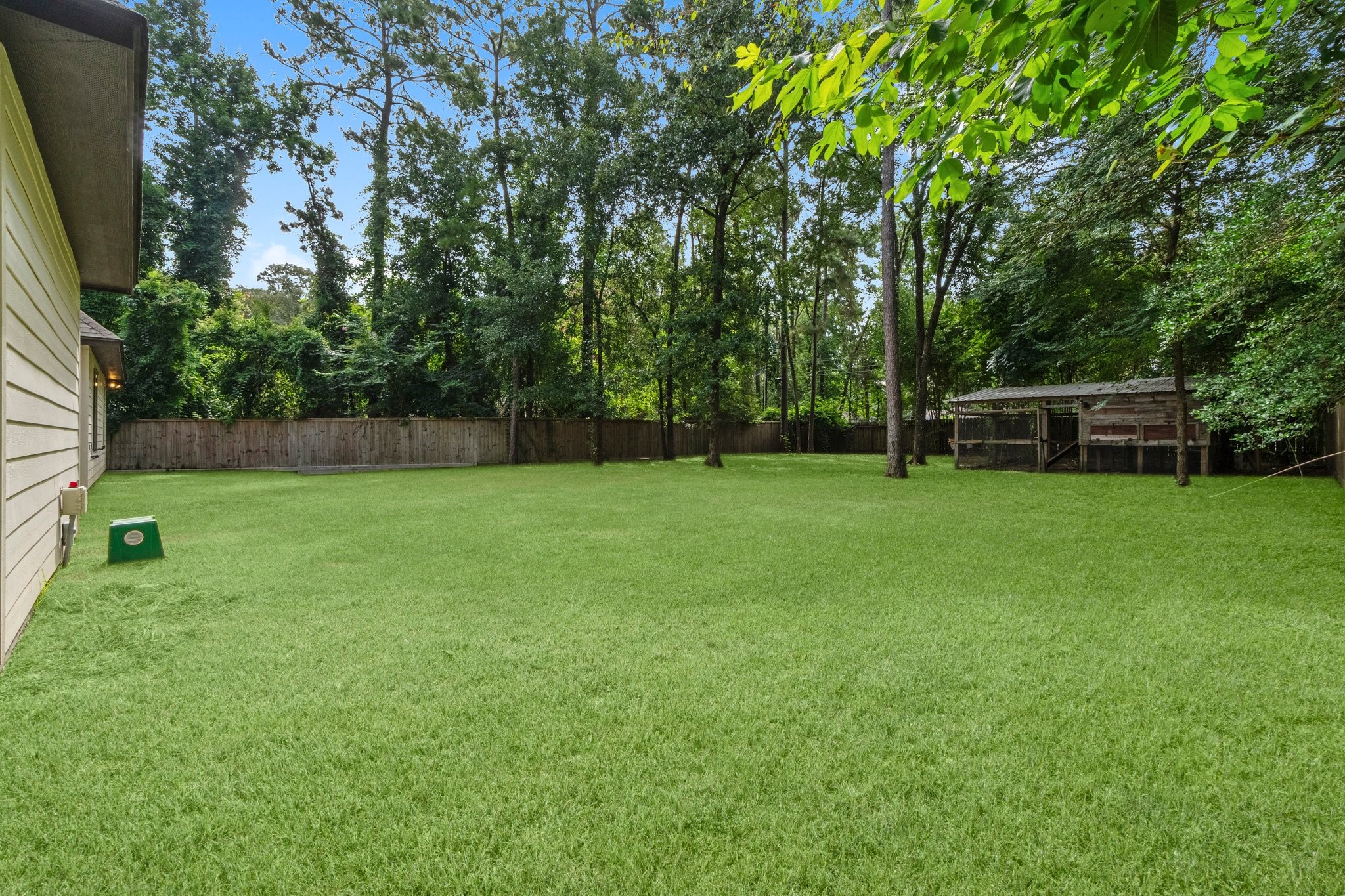 2402 Chantilly Lane Conroe, TX 77384 - Photo 48 of 49 a view of a backyard with a garden