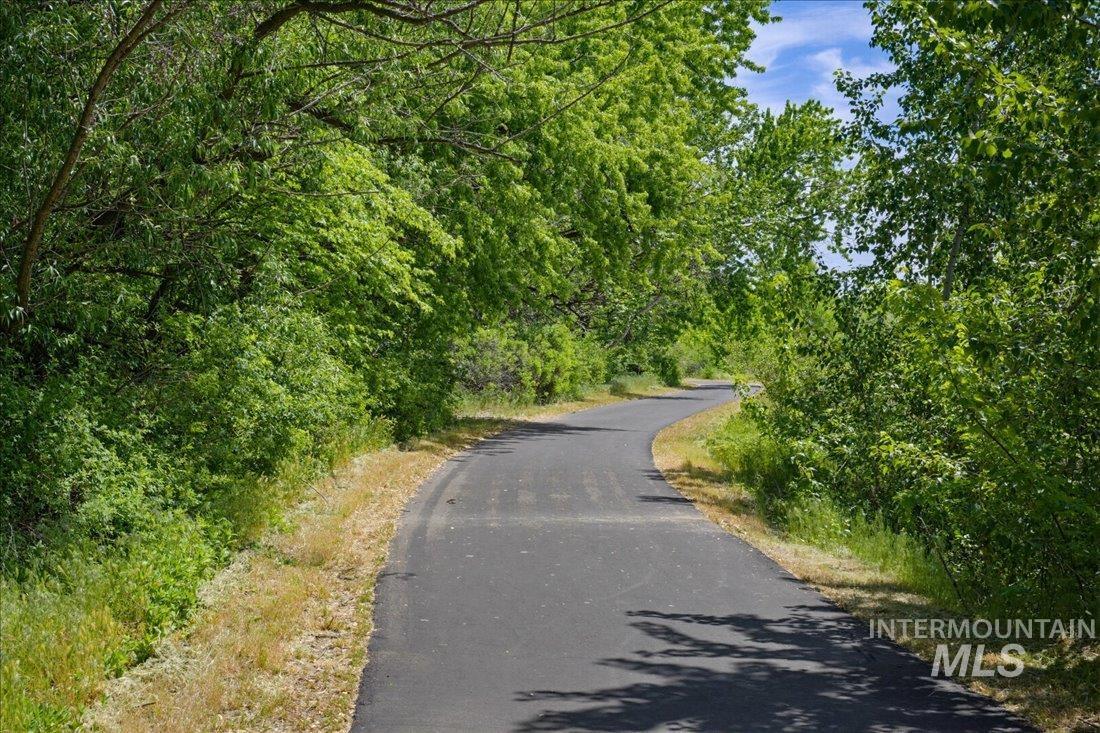 939 South Lake Pointe Way Eagle, ID 83616 - Photo 42 of 50 Paved pathway bordered by abundant mature trees and lush green foliage