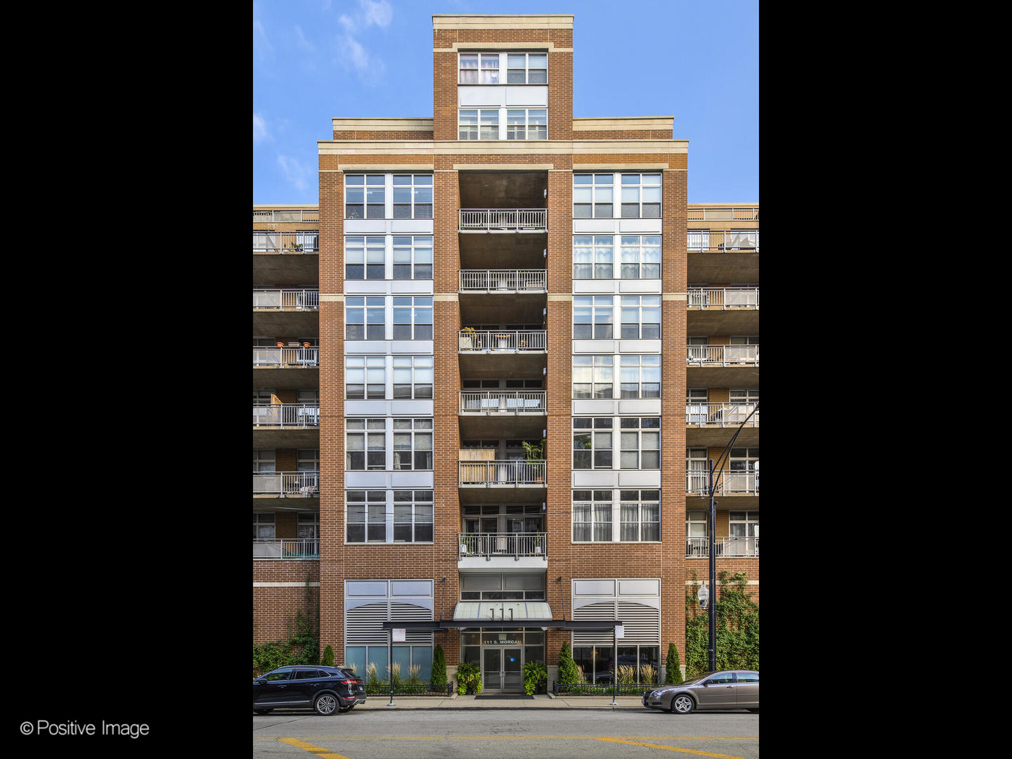 a front view of a building