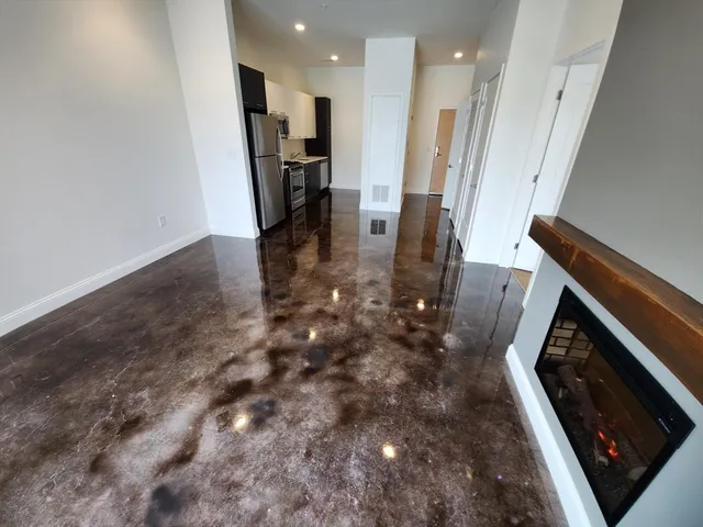 a kitchen with a stove and a microwave