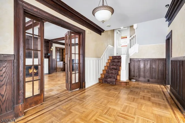 a view of an entryway with staircase