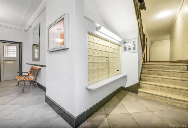 a view of an entryway with sitting area