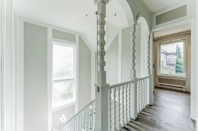 a view of entryway with wooden floor