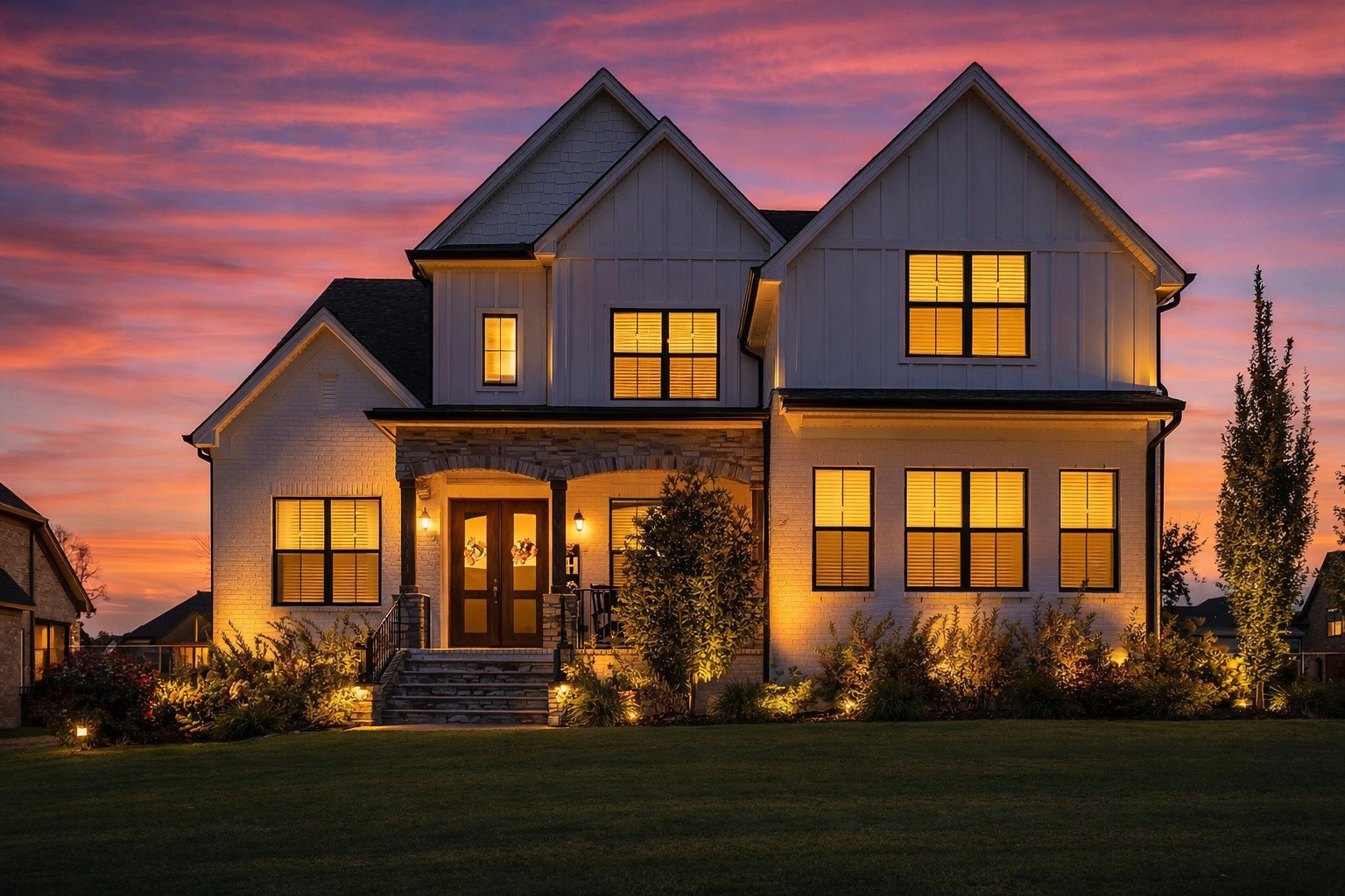 a front view of a house