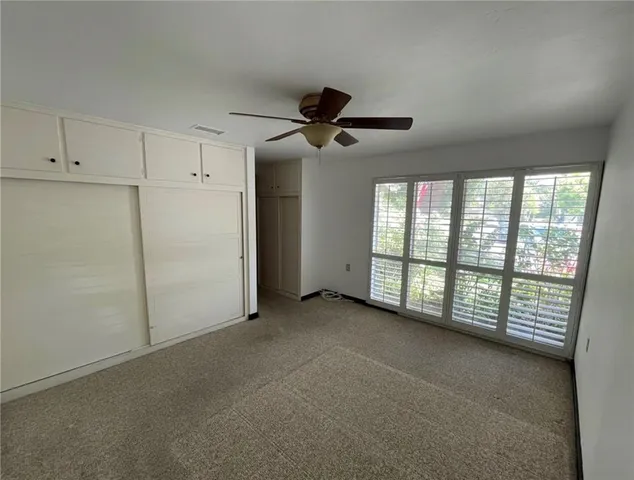 a view of a room with sliding door