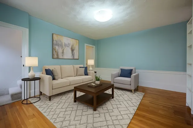 an empty room with closet