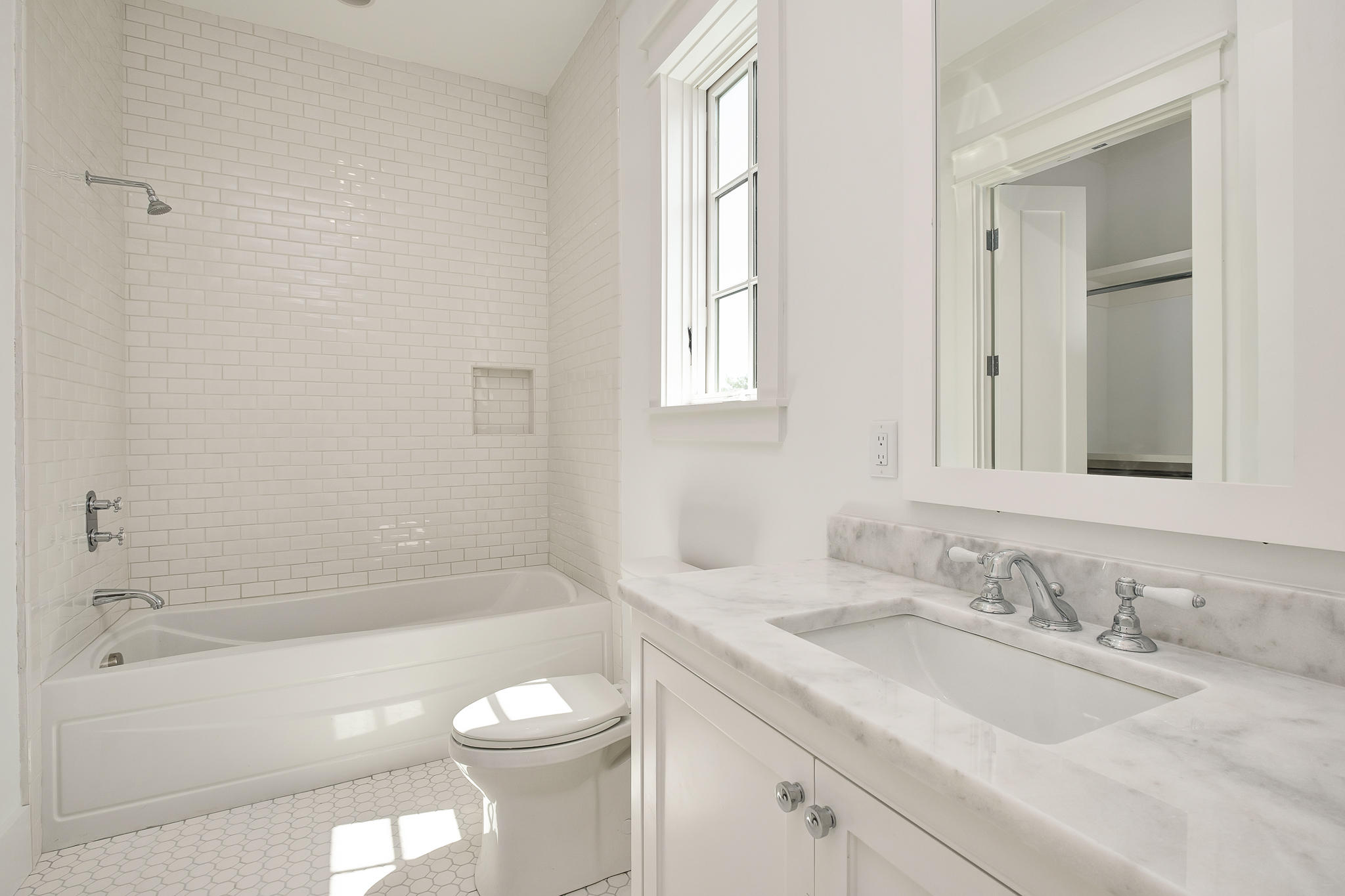 28 Rainer Ln Inlet Beach Inlet Beach, FL 32461 - Photo 29 of 39 a bathroom with a granite countertop sink toilet and shower