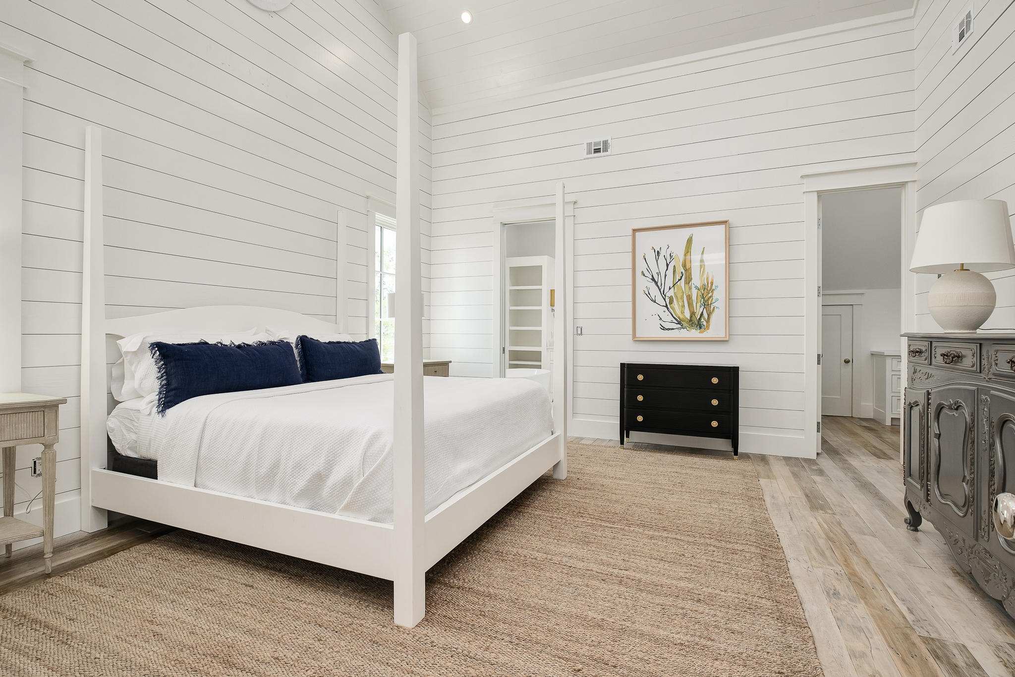 28 Rainer Ln Inlet Beach Inlet Beach, FL 32461 - Photo 35 of 39 a spacious bedroom with a bed and a fireplace